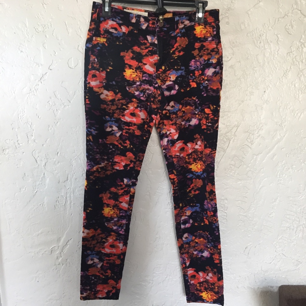 Anthropologie | Pilcro Serif Floral Corduroys
